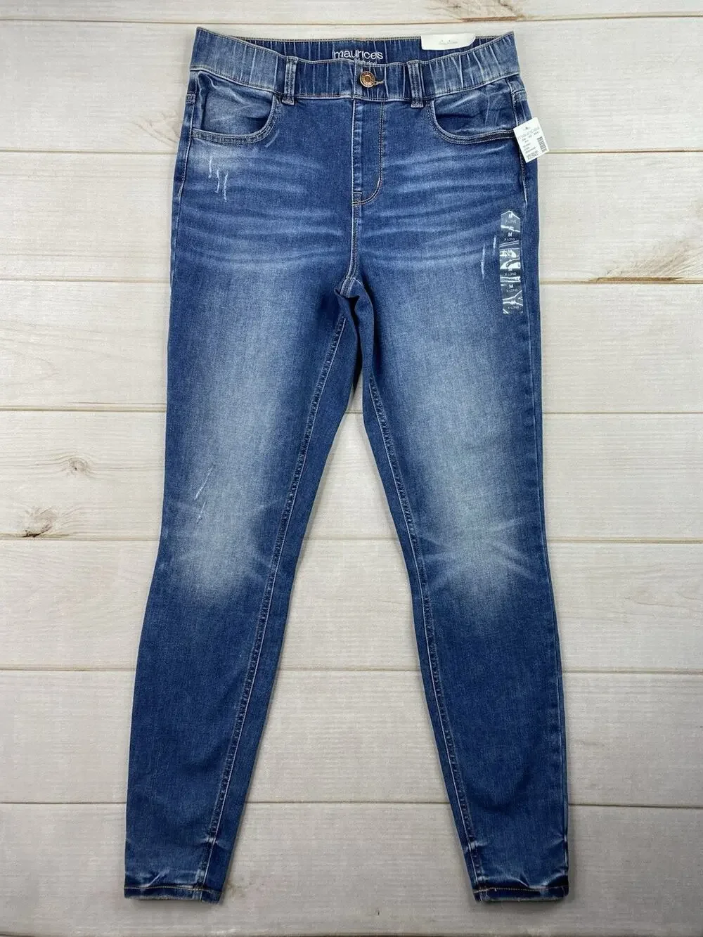 Maurice's Jeans Womens M XLong Pull On Super High Rise Jeggings Dark Wash NWT